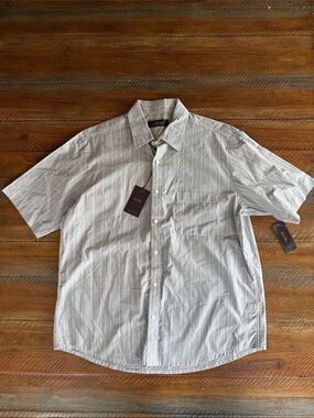 Men’s Tasso Elba Cotton Shirt Top New NWT Large Short Sleeves